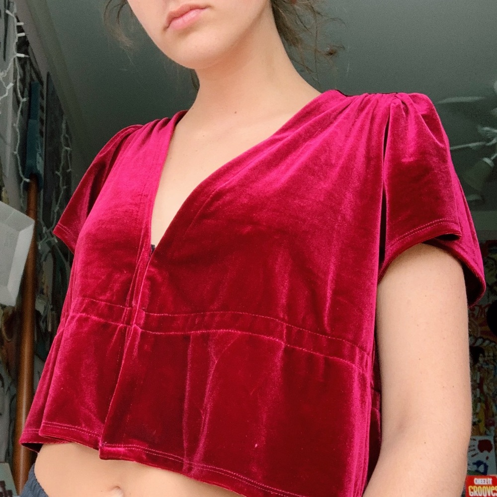 Urban Outfitters Velvet Open Blouse